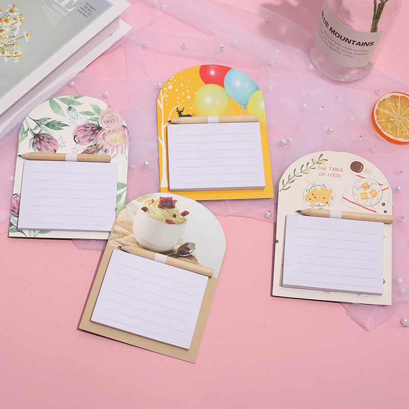 Wholesale 5pcs/pack Small Fresh Tearable Note Pad,  Portable Pen to Take Notes at Any Time